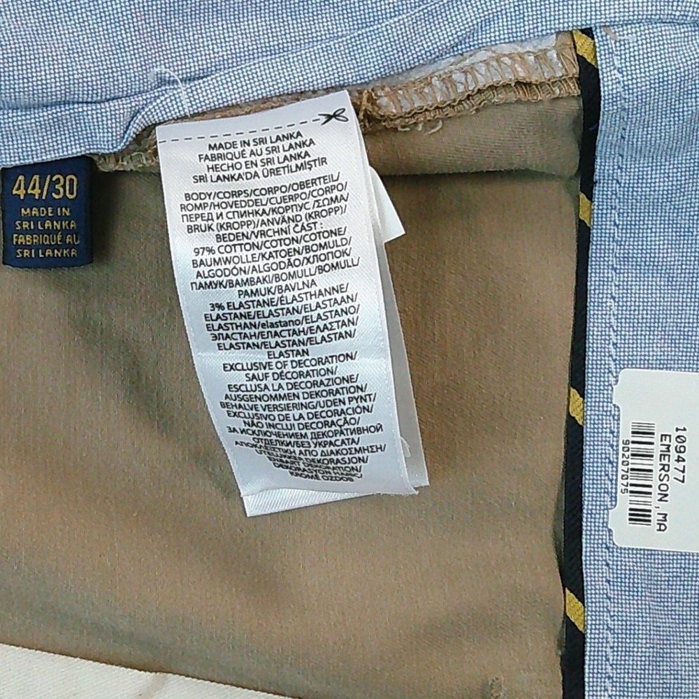 Polo Ralph Lauren Chino Pants Mens 44/30 Tan Khaki Stretch Classic Fit - Picture 7 of 9